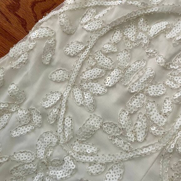 NWT XS Glittering Influence White Mesh Beaded Lace-Up Jumpsuit - Picture 8 of 8